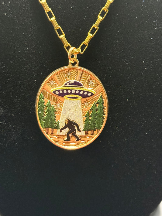 Big Foot UFO Necklace