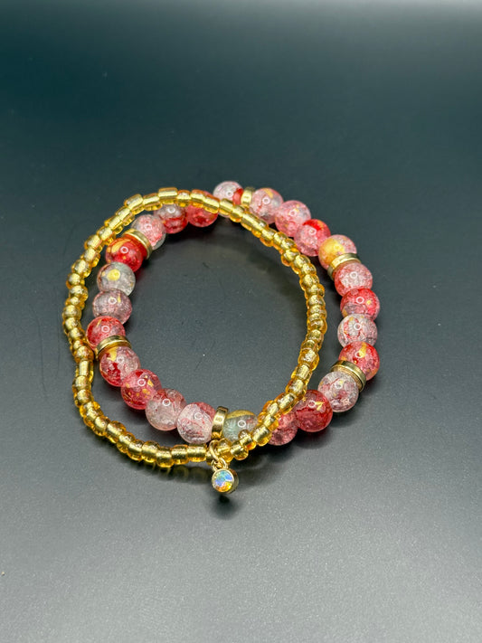Red & Gold Bracelet Set