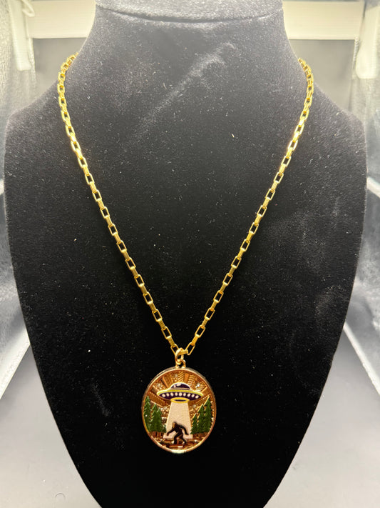 Big Foot UFO Necklace