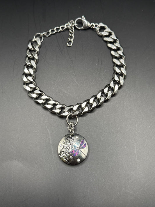 Silver Dragonfly Charm Bracelet