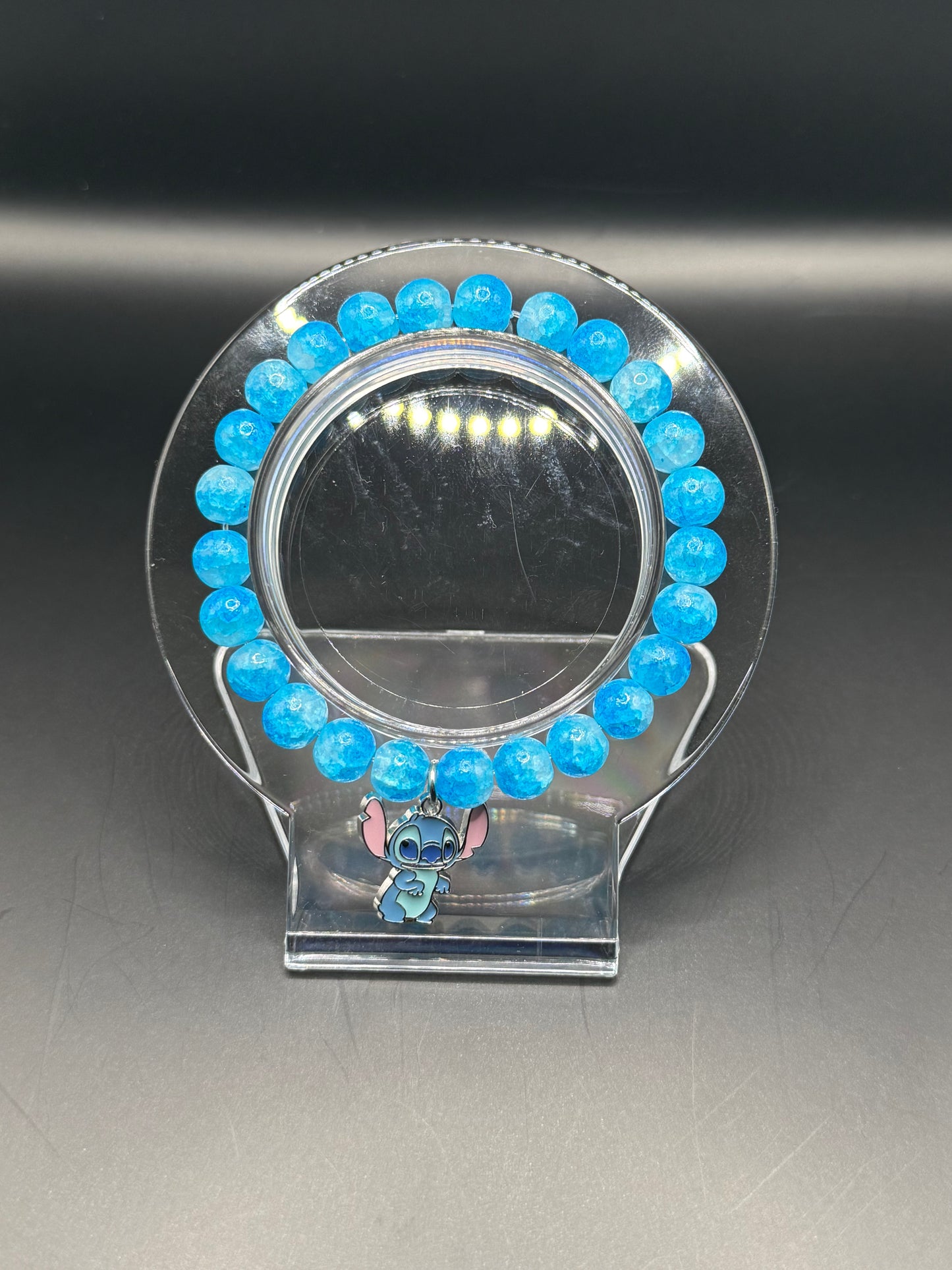 Blue Crackled Bead Stitch