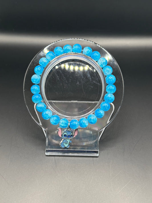Blue Crackled Bead Stitch