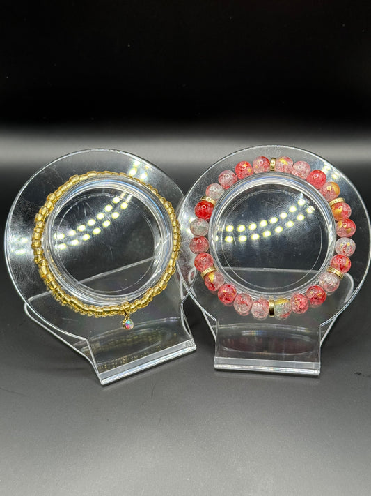 Red & Gold Bracelet Set